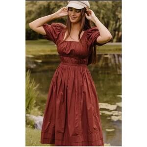 NWT Ivy City Co The Brooklyn Dress in Spice Brown Large